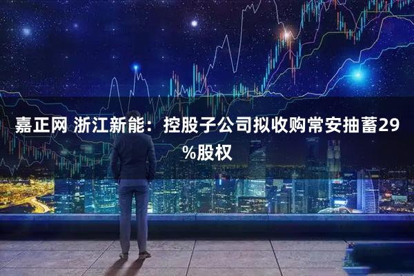 嘉正网 浙江新能：控股子公司拟收购常安抽蓄29%股权