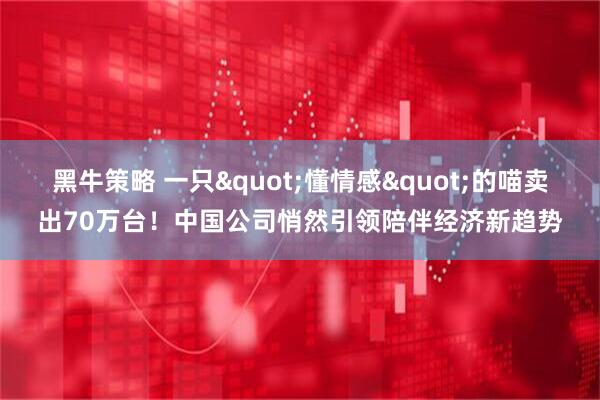 黑牛策略 一只"懂情感"的喵卖出70万台！中国公司悄然引领陪伴经济新趋势